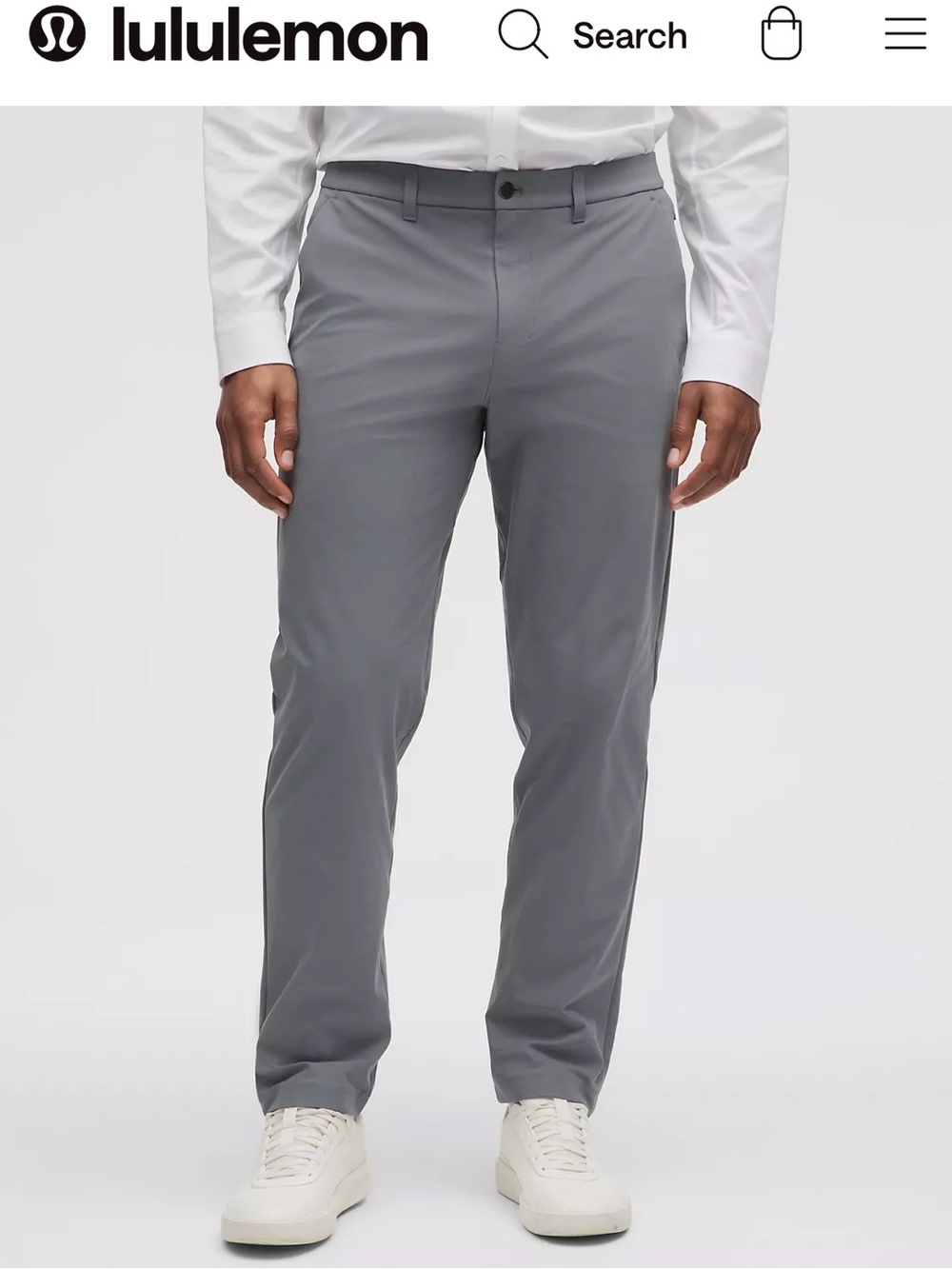 lululemon athletica Men's Gray Slim-Style Chinos